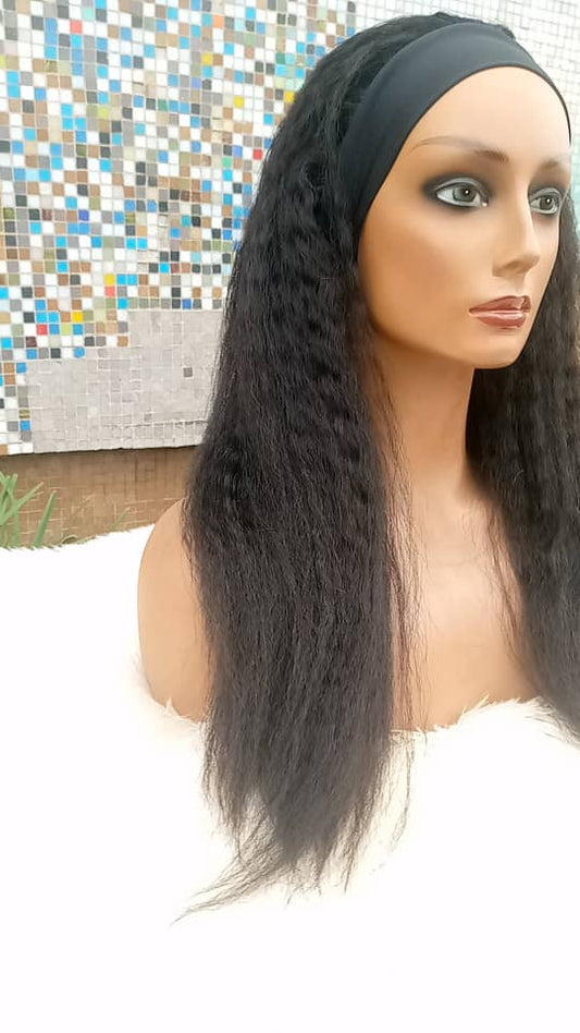 Glanz™ Kinky Straight Headband Wig - Blowout Texture | 100% Human Hair