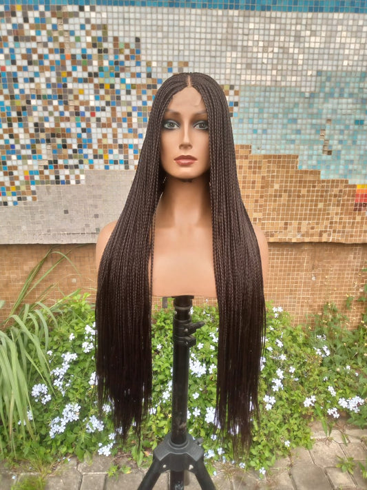 Loistaa™ Bone Straight Braided Wig – Custom Handmade | Closure or Frontal