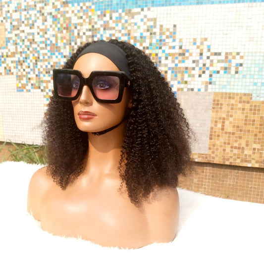 Glanz™ Kinky Curly Headband Wig – Afro Texture | 100% Human Hair