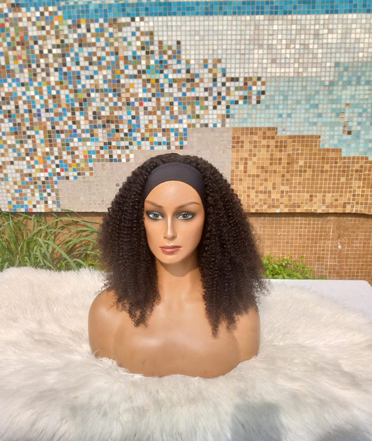 Glanz™ Kinky Curly Headband Wig – Afro Texture | 100% Human Hair