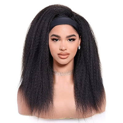 Glanz™ Kinky Straight Headband Wig - Blowout Texture | 100% Human Hair