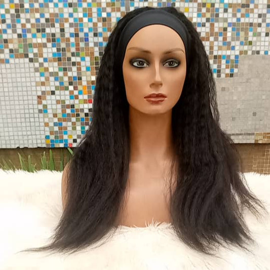 Glanz™ Kinky Straight Headband Wig - Blowout Texture - 100% Human Hair